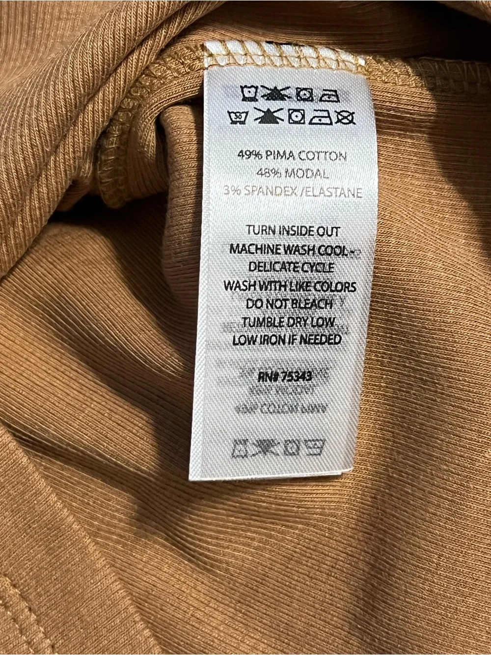 NWT Joie Ribbed Modal Pima Cotton Tank Top - Caramel - Picture 4 of 5